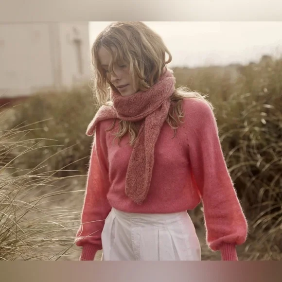 DOEN Marsena Juneberry Pink Alpaca Wool Cashmere Sweater Size Medium - Picture 3 of 12